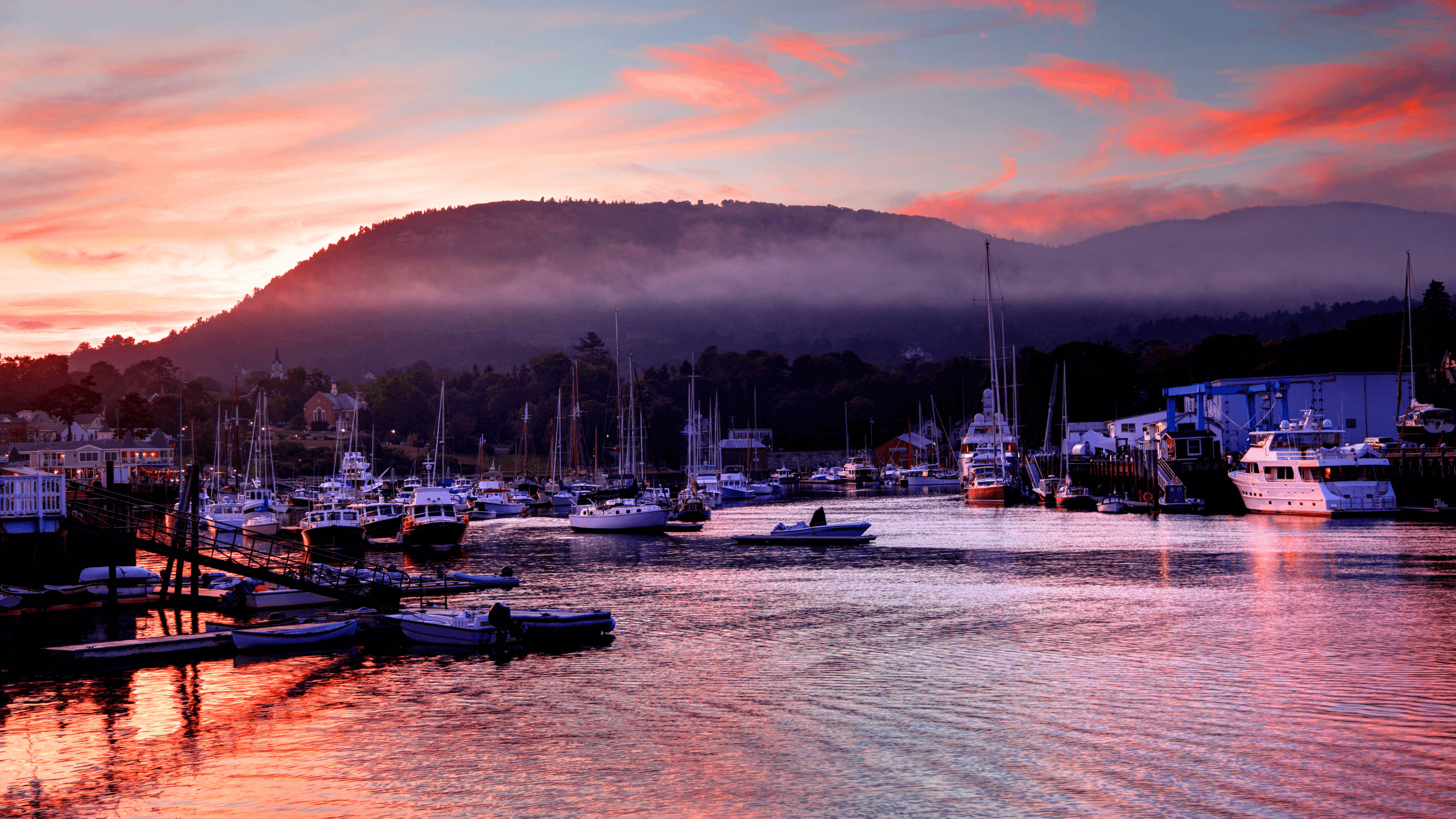 Camden, Maine harbor in a serene harbor